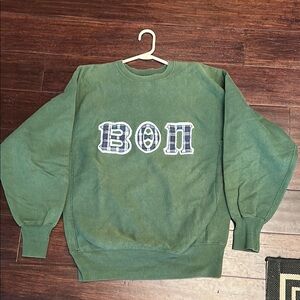 Champion Green Crewneck Men's Sweatshirt Vintage